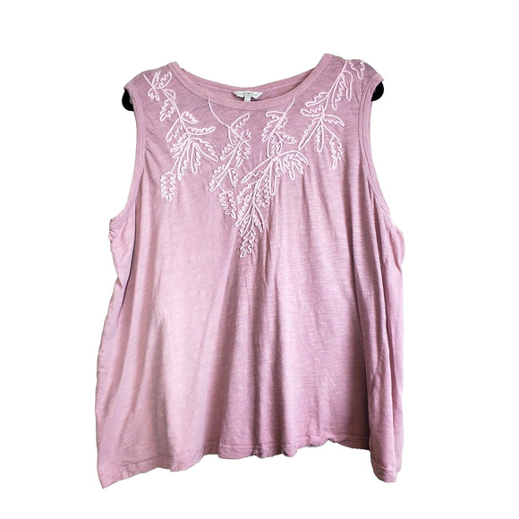 Lucky Brand‎ Womens 2X Peasant Top Boho EMBROIDERED Bohemian PLUS SIZE Pink - Picture 1 of 9